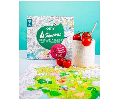 Poster XL da Colorare OMY 4 Stagioni + Pastello