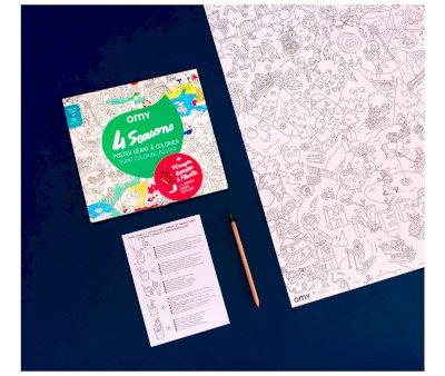 Poster XL da Colorare OMY 4 Stagioni + Pastello