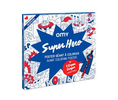 Pôster para colorir XL Omy Super Heróis