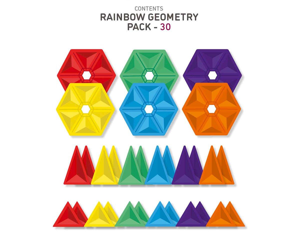 Construcción Connetix Rainbow Geometry 30 Piezas