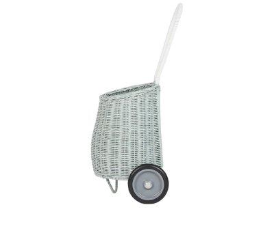 Carrellino Rattan Luggy VIntage Blue