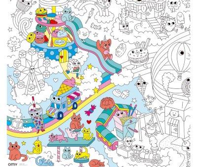 Pster para colorir XL Omy Kawaii