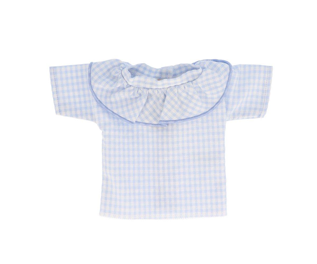 Chemise  Volants Vichy Sky Blue pour Poupe Sky Blue