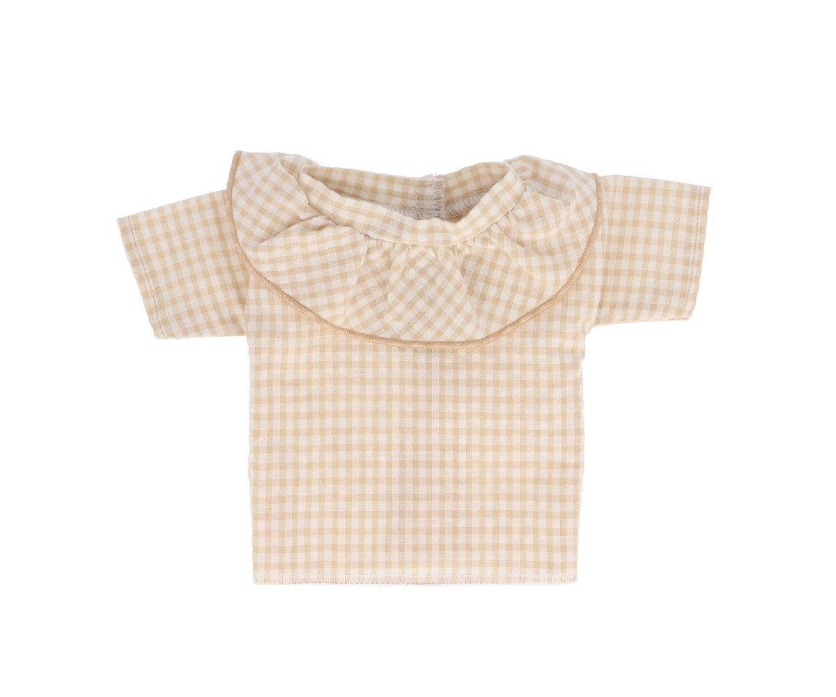 Camicia Bambole Vichy Volante Beige