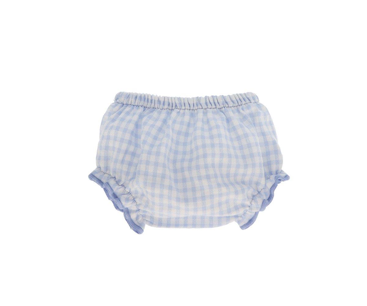 Culotte Vichy pour poupe Sky Blue