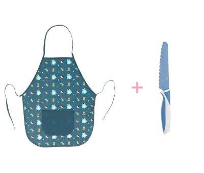 Pack Delantal Infantil Little Monster Personalizable + Cuchillo Nigara