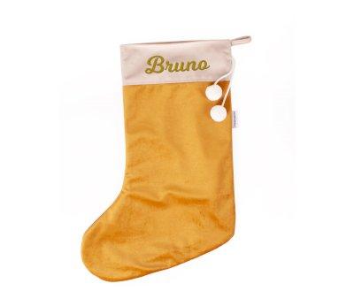 Calza Natalizia Velluto Yellow Personalizzabile