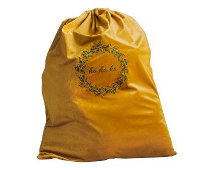 Saco de Natal de veludo amarelo