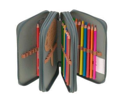 Estuche Escolar Triple Unique Green