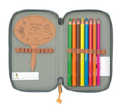 Estuche Escolar Triple Unique Green