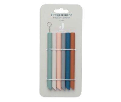 6 Pajitas de Silicona Multicolor
