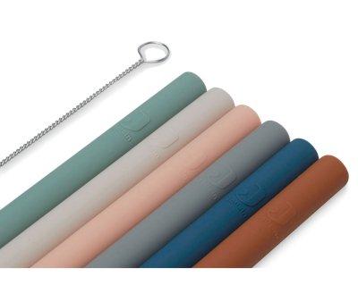 6 Pajitas de Silicona Multicolor