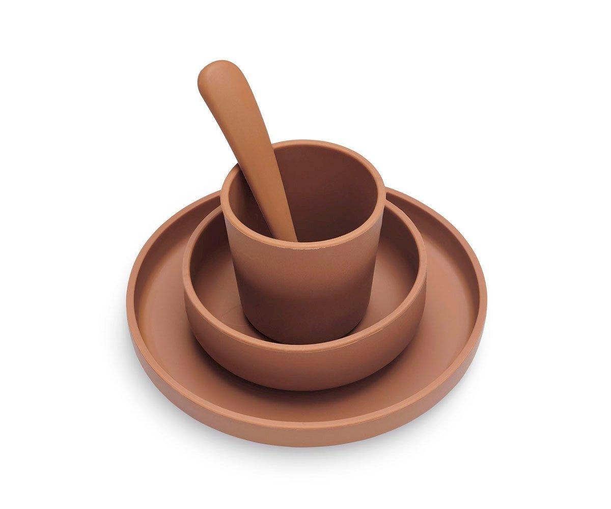 Vaisselle Silicone 4 Pièces Caramel