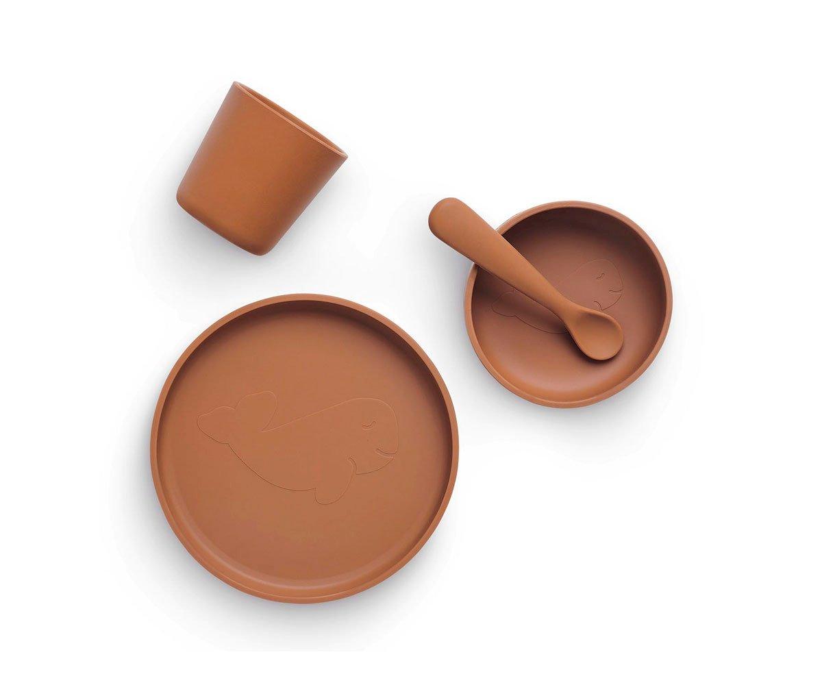 Vaisselle Silicone 4 Pièces Caramel