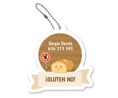 Llavero Personalizado Gluten No