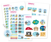 Iron-On Labels and Stickers Pirate Combo Pack