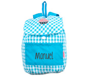 Mochila Grande Personalizada Barco Vichy Azul