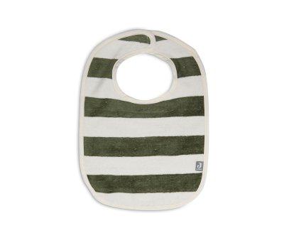 2  Bavettes Stripe Terry Leaf Green GOTS