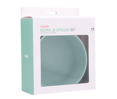 Bol con Ventosa + Cuchara Light Sage