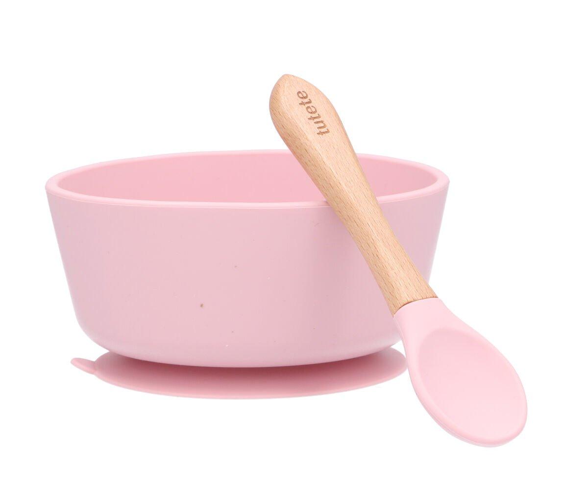 CUILLÈRE EN SILICONE POUR BÉBÉ ROSE CLAIRE 