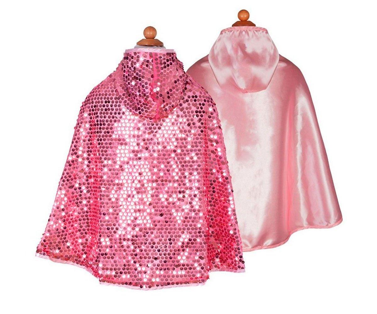 Mantello Reversibile Paillettes Rosa Cappuccio 5-7 Anni