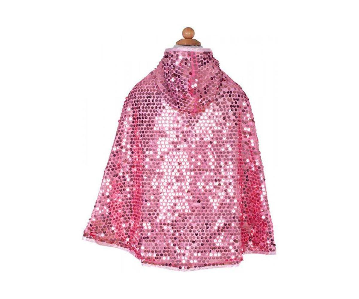 Mantello Reversibile Paillettes Rosa Cappuccio 5-7 Anni