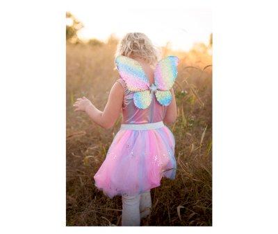 Disfraz Falda de Lentejuelas Arco Iris Alas y Varita 4-6 Aos