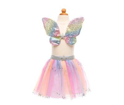 Disfraz Falda de Lentejuelas Arco Iris Alas y Varita 4-6 Aos
