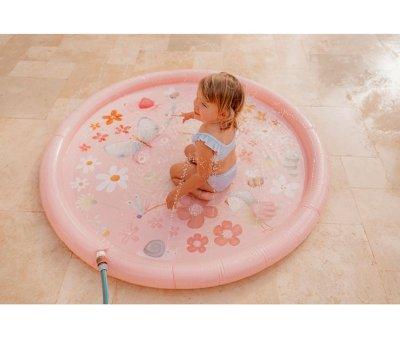 Alfombra de Agua con Rociadores Flores y Mariposas   150 CM