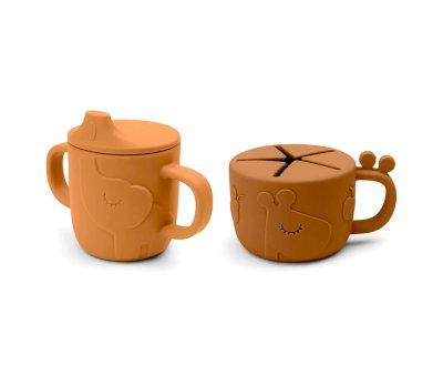 Tazza e Dispenser Snack Peekaboo Deer Friends Mustard