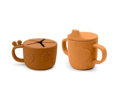 Tazza e Dispenser Snack Peekaboo Deer Friends Mustard