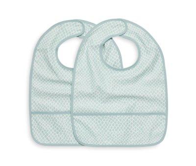 2 bavoirs impermables Snake Soft Green