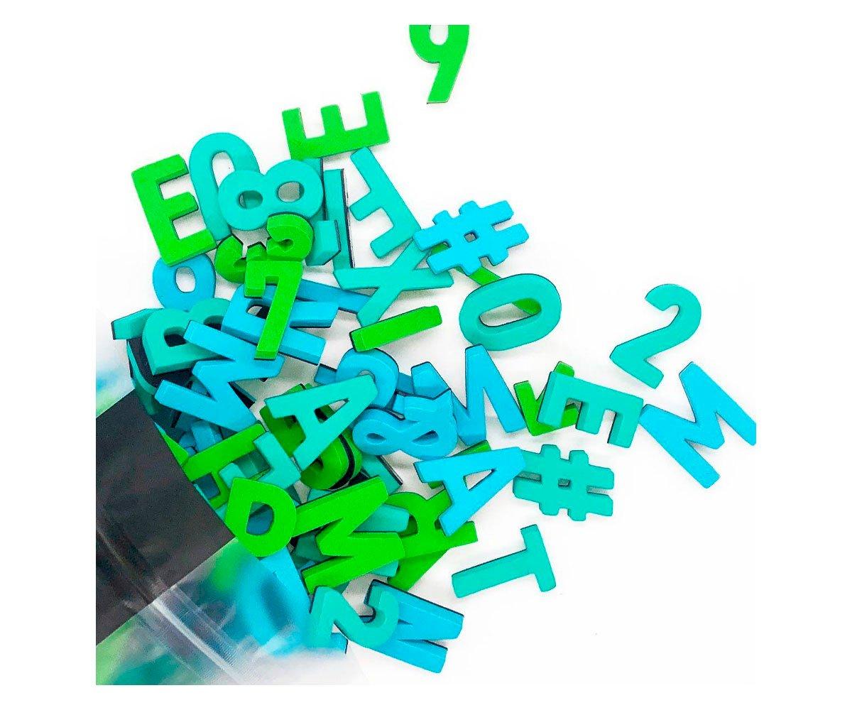 200 Letras Magnéticas Verde/Azul