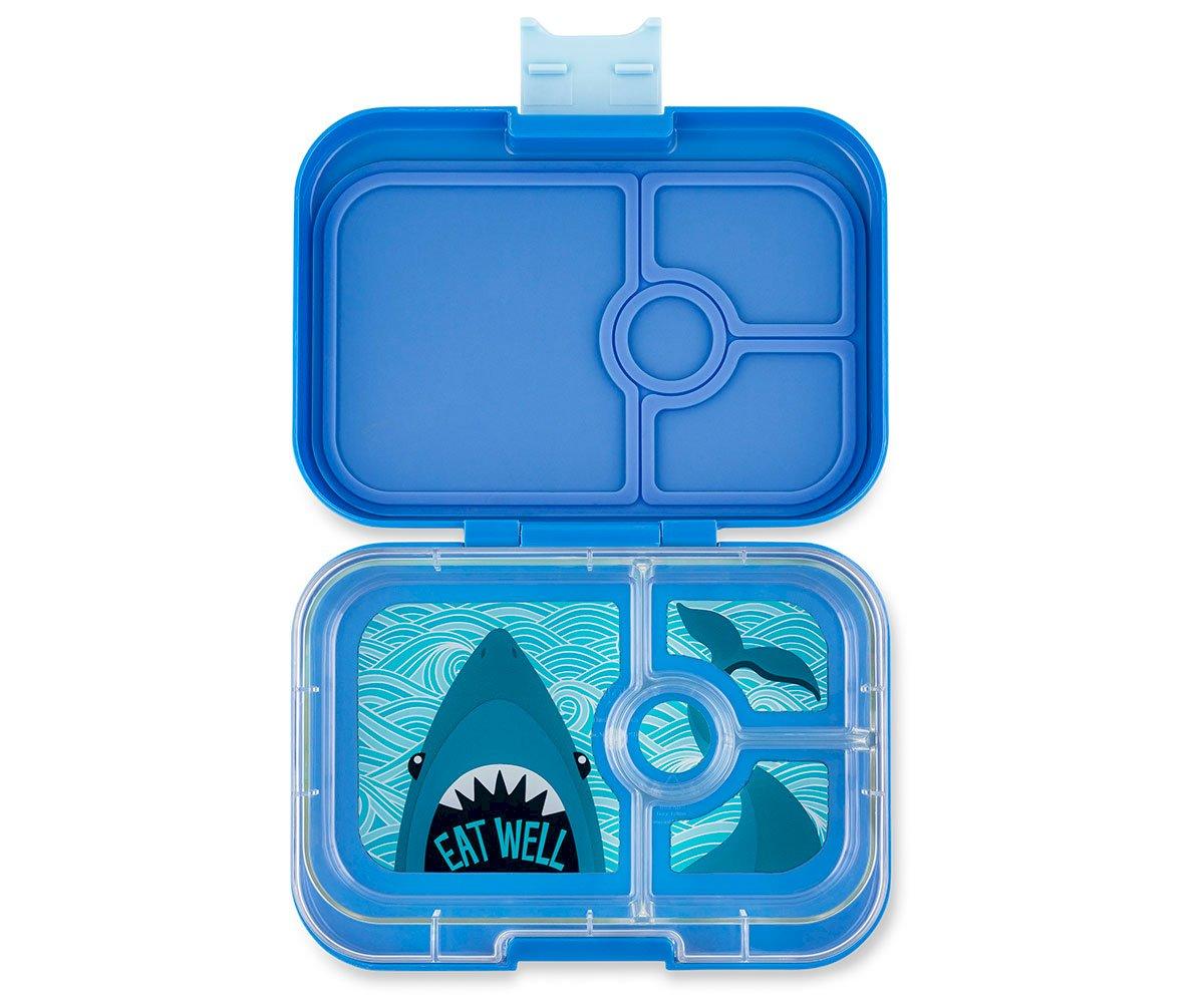 Caja Almuerzo Yumbox Panino Azul True Tiburón 4 Compartimentos