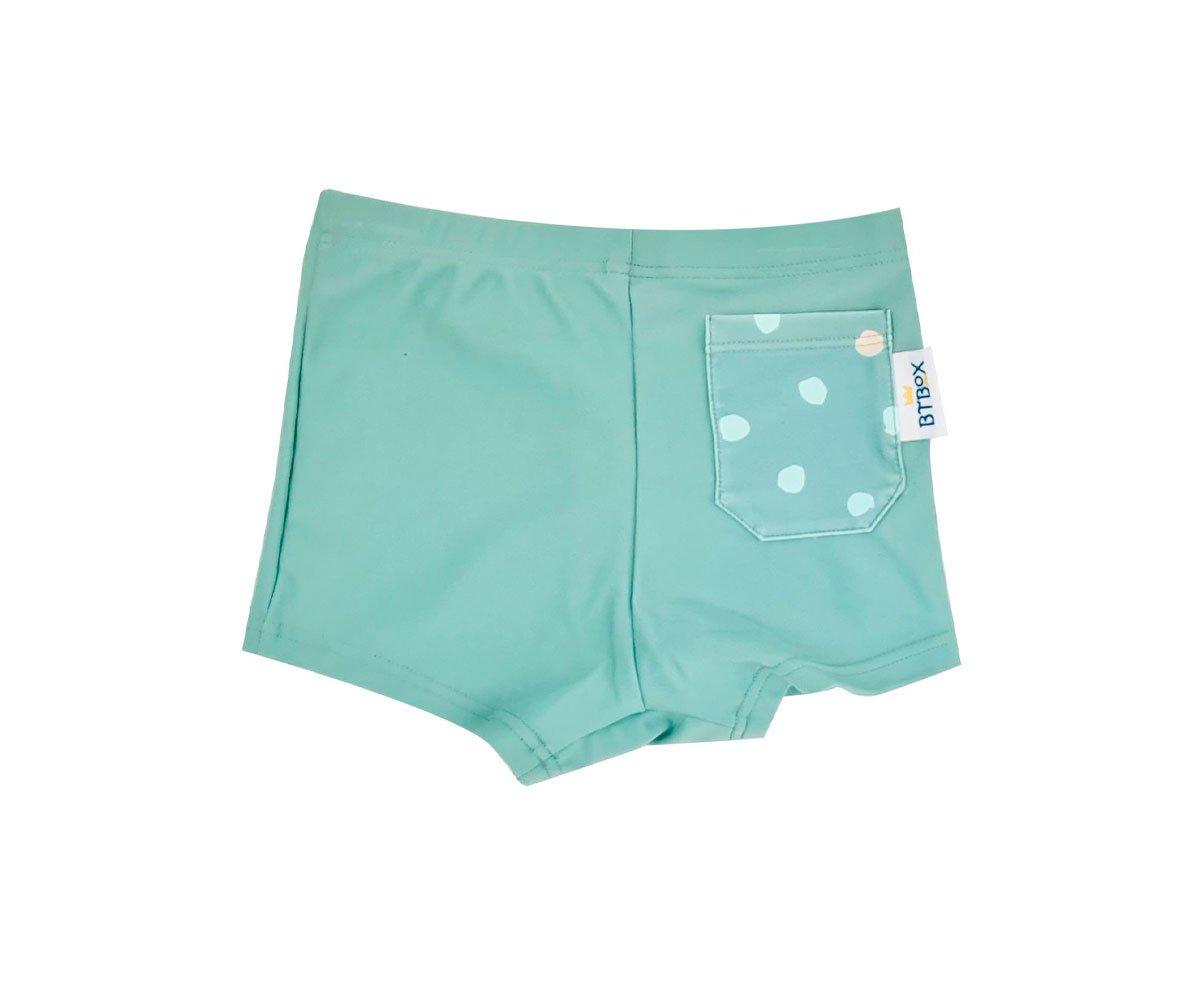 Bañador Short Protección Solar Lunares Menta