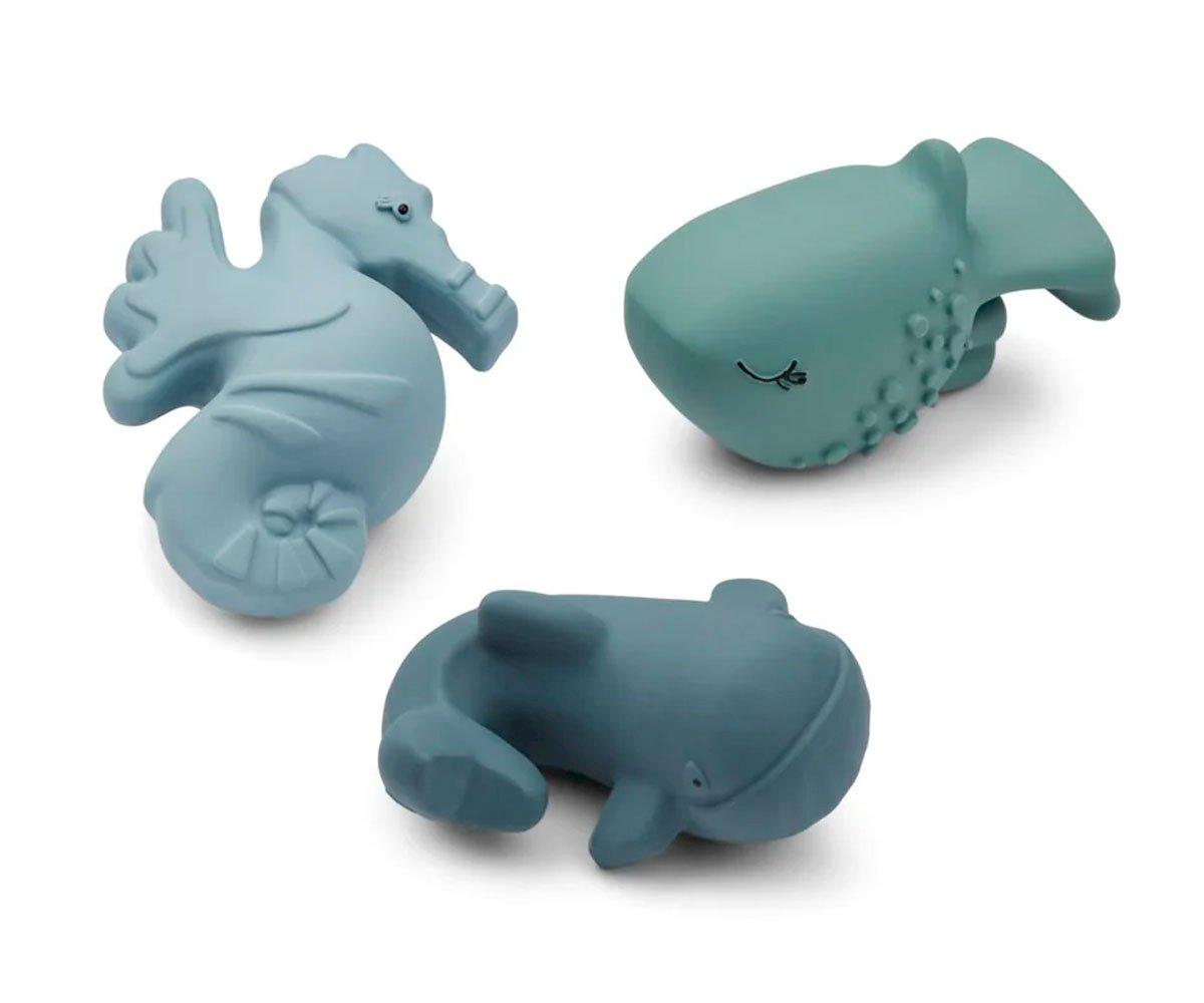 3 Jouets De Bain Nori Whale Blue Mix