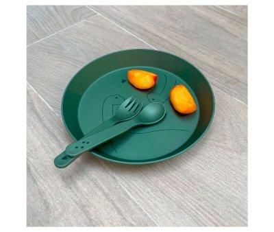 Vajilla y Cubiertos PLA Dino Verde