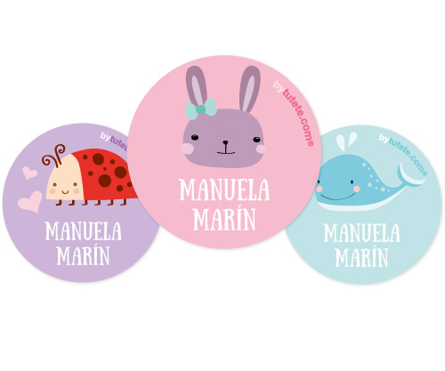 Lot De 3 Badges Personnalisables Lapin