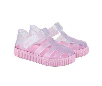 Cangrejeras Infantil Nico Velcro Cristal Transparente/Rosa