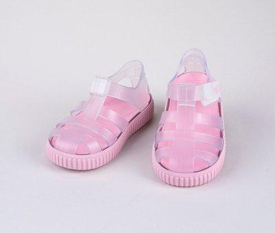Cangrejeras Infantil Nico Velcro Cristal Transparente/Rosa