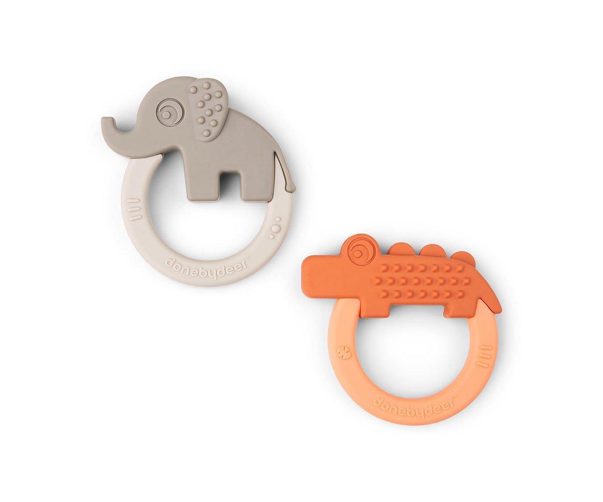 Set 2 Massaggiagengive Silicone Deer Friends Papaya/Sand