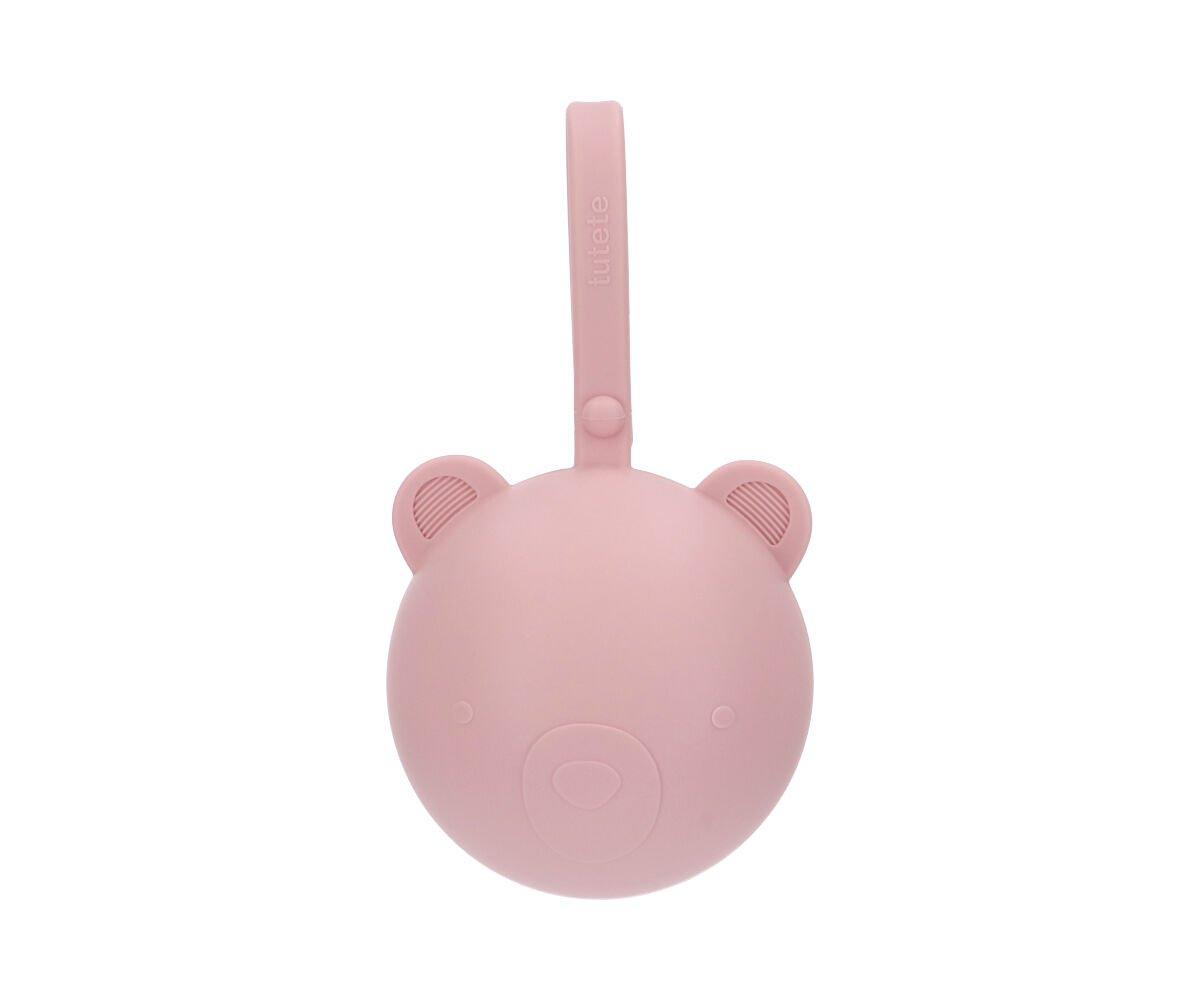 Guarda chupeta Silicone  Bear Pink