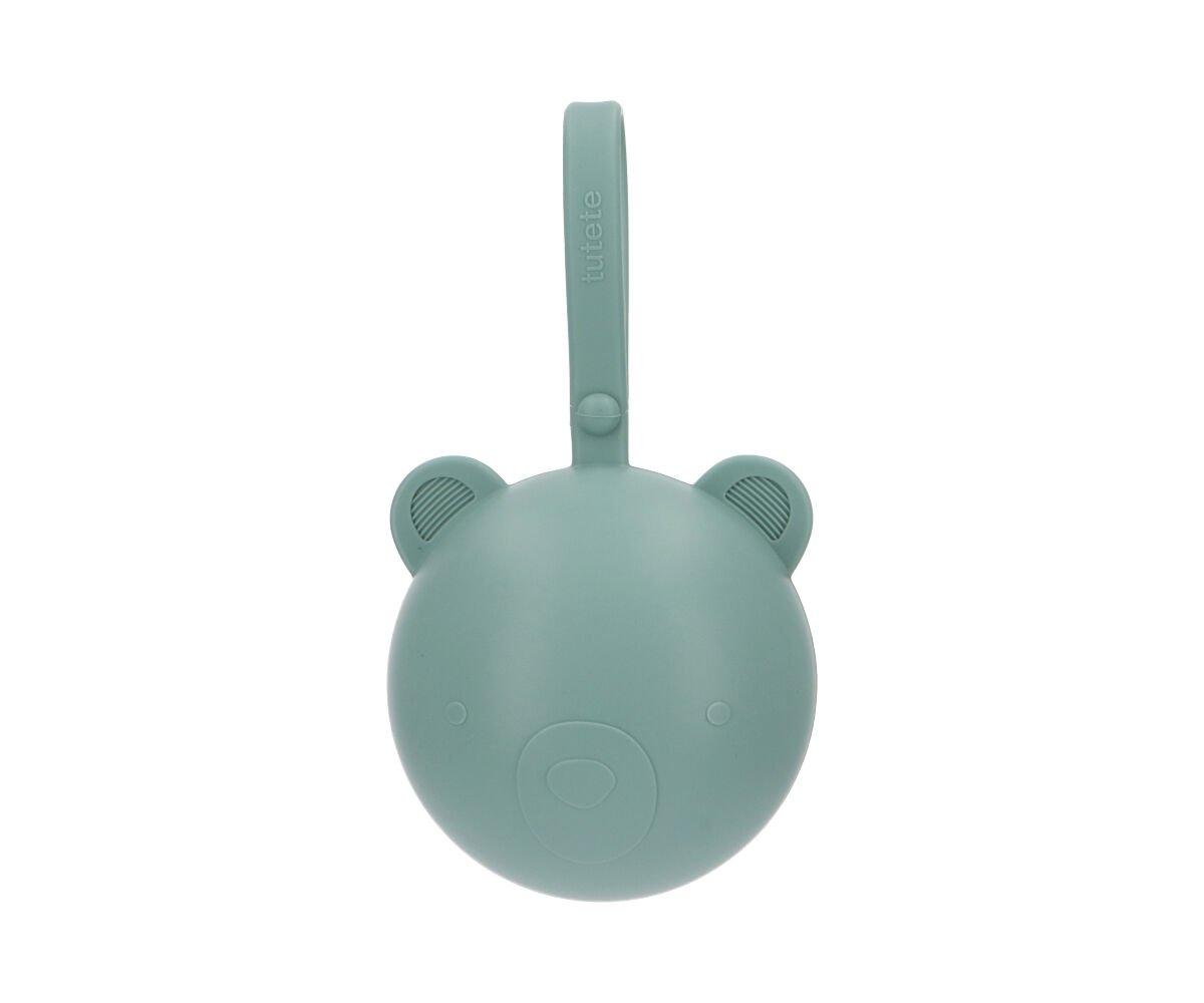 Guarda Chupeta Silicone  Bear Light Sage