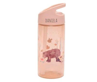Bouteille en plastique avec paille Humming Bear personnalisable