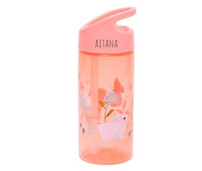 Botella Plstico con Pajita Bunny Personalizable