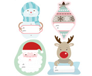 12 Etichette Chiudi Pacco Natale ES
