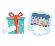 12 Etichette Chiudi Pacco Natale ES
