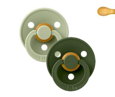 2 Chupetes BIBS Colour Simtrica Sage/Hunter Green