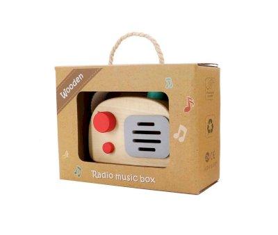Radio de Madeira Music Box Spring Song Red
