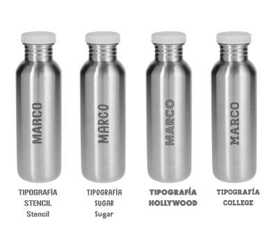 Botella Acero Bsica Blanco Personalizable 500ml
